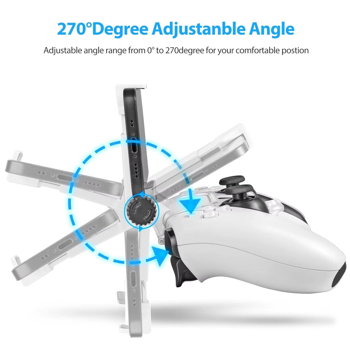 PC Flexible Controller Clamp Stand 360 Degree Angle Adjustment Phone Holder for PS5 Controller Gamepad Game Accessories