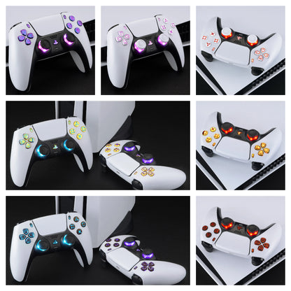 7 Colors 9 Modes Luminated Dpad Thumbsticks Share Home Face Buttons for Ps5 Controller BDM-030 & BDM-040 & BDM-050