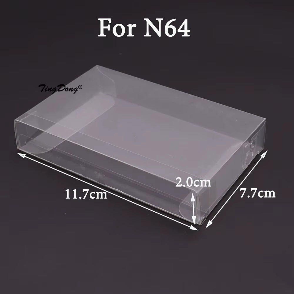 10PCS Clear Transparent Game Cartridge Box Case CIB Games Plastic PET Protector for N64 NES SNES for GB GBA GBC NGPC Switch PS5