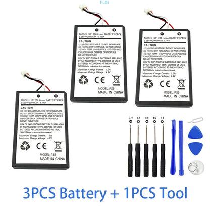 LIP1708 PS5 Battery 2000Mah 3.7V Rechargeable Batteries for Sony PS5 Controller Dualsense Game Gamepad Built-In Lithium Battery