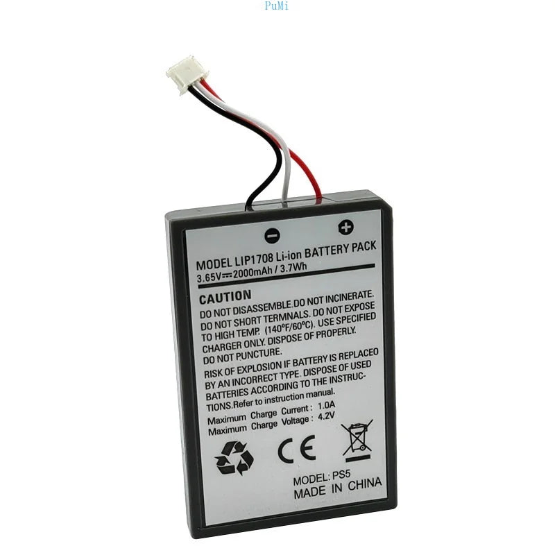 LIP1708 PS5 Battery 2000Mah 3.7V Rechargeable Batteries for Sony PS5 Controller Dualsense Game Gamepad Built-In Lithium Battery