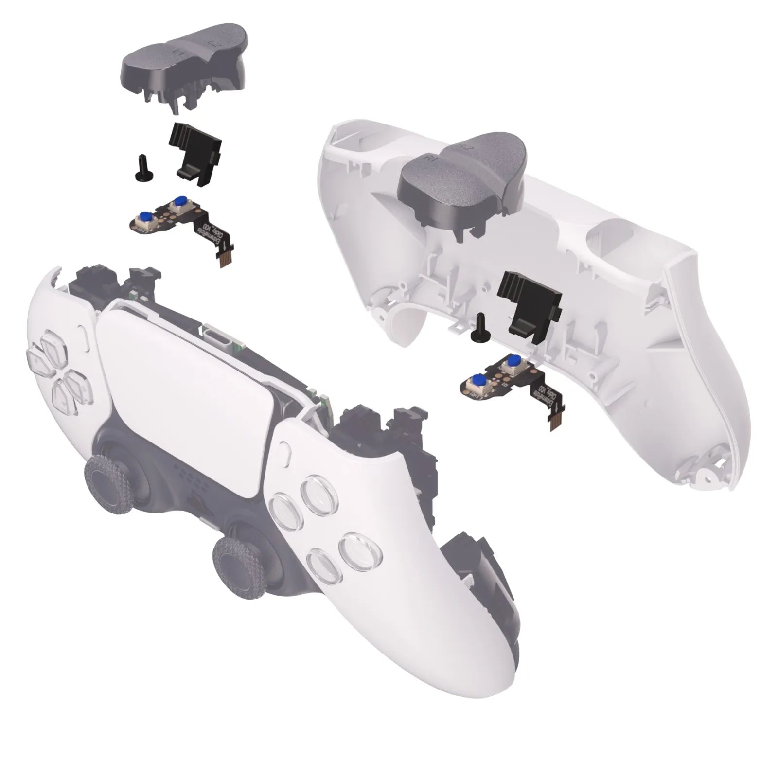 Tactile Version Clicky Hair Trigger Kit Shoulder Buttons Mouse Click Kit for PS5 Controller BDM-010 & BDM-020