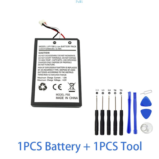LIP1708 PS5 Battery 2000Mah 3.7V Rechargeable Batteries for Sony PS5 Controller Dualsense Game Gamepad Built-In Lithium Battery