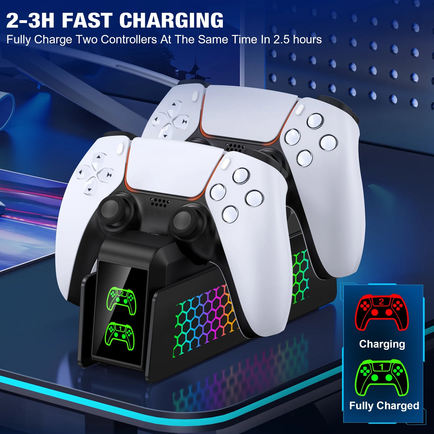 Bee'S Nest for PS5/PS5 Slim/Ps5 PRO  FC401 Dual Fast Controller Charger for PS5 Dualsense/Dualsense Edge Gamepad