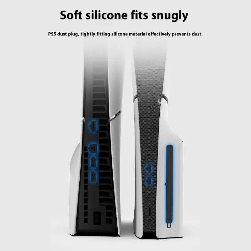 8Pcs/Set Side Anti-Dust Mesh PVC Silicone Dustproof Net with Dust Plugs for PS 5 Slim Disc Digital Edition for PS5 Slim Console