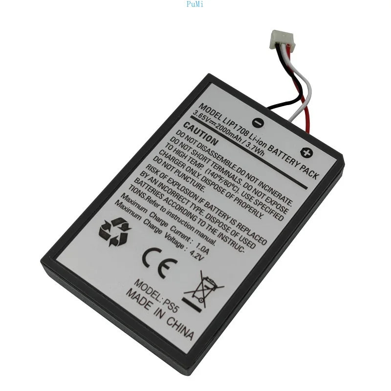 LIP1708 PS5 Battery 2000Mah 3.7V Rechargeable Batteries for Sony PS5 Controller Dualsense Game Gamepad Built-In Lithium Battery